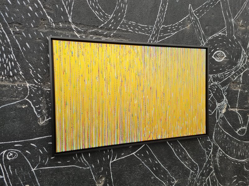 Coloured lines 30  2022, GOLD, 60x100 +R, Acryl-Lack auf LW, € 1.500 SOLD